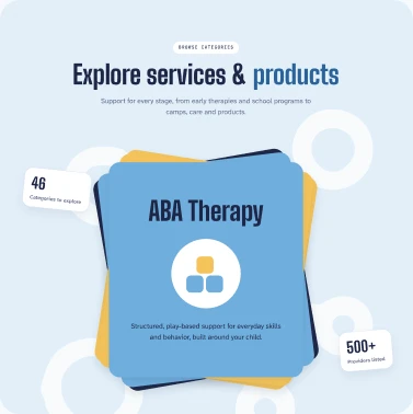 Diverrx’s service categories, from ABA therapy to speech therapy, respite care and more.